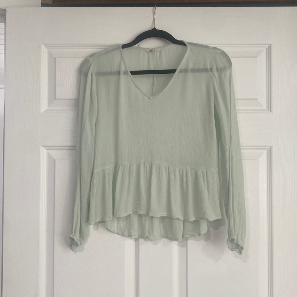 long sleeve peplum blouse